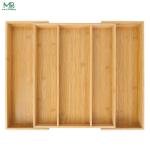 Bamboo Expandable Compartment Drawer Storage Box