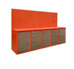 Automotive Tools Box Set with Heavy Duty Workbench and Back Panel in Brown