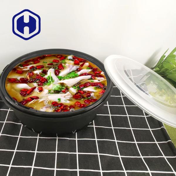 Quality 1100ml  Fruit Lunch Fried Chicken Plastic Salad Bowl With Lid Custom Printing for sale