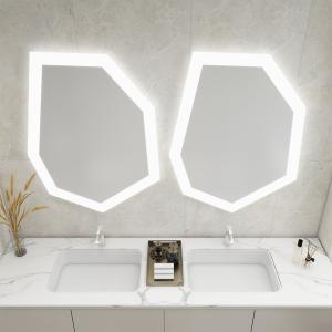 Anti Rust Bathroom Mirror With Lights Fashionable Illuminated Mirror With Digital Clock