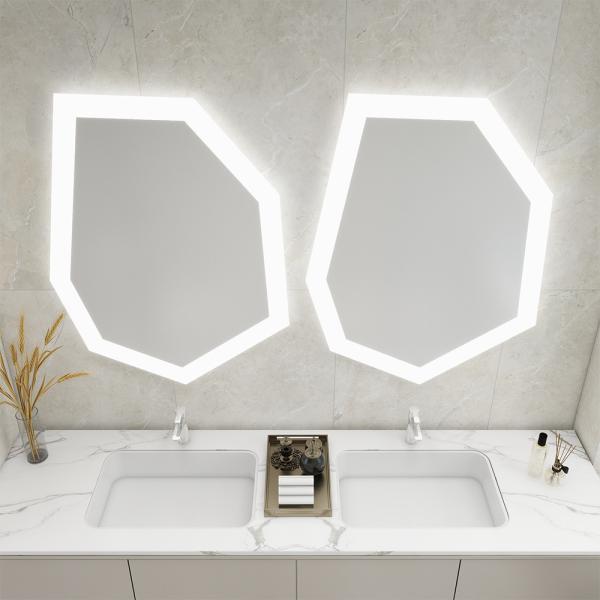 Quality Anti Rust Bathroom Mirror With Lights Fashionable Illuminated Mirror With Digital Clock for sale