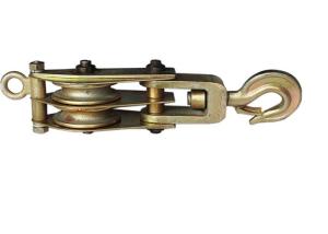 10T Dual Sheave Wire Rope Pulley Block , Hook Type Hoisting Rope Pulley Block