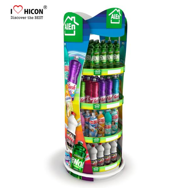 4 - layer Flooring Round Shape Metal Display Rack For Monster Energy Drinks Promotion