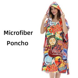 China Quick Dry Lightweight Microfiber Poncho Towel Customized Microfiber Changing Poncho wholesale