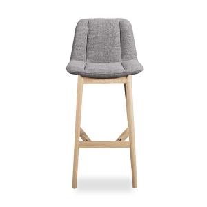 China Nordic Style Modern Wood And Fabric Bar Chair High Bar Stool Chairs on sale