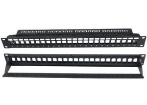 China Blank Network Patch Panel Unshielded RJ45 24 Port 1U Patch Panel wholesale