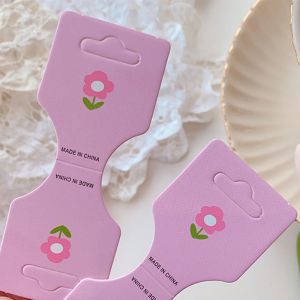 China Embossed Hair Tie Folding Cards Pink Purple Floral 100pcs on sale