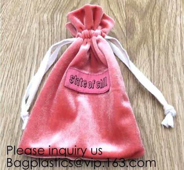 Quality Velvet Cloth Drawstring Pouches Handy Gifts Jewelry Bags,Cream Drawstrings Velvet Bags for Jewelry, Gift, Wedding Favors for sale