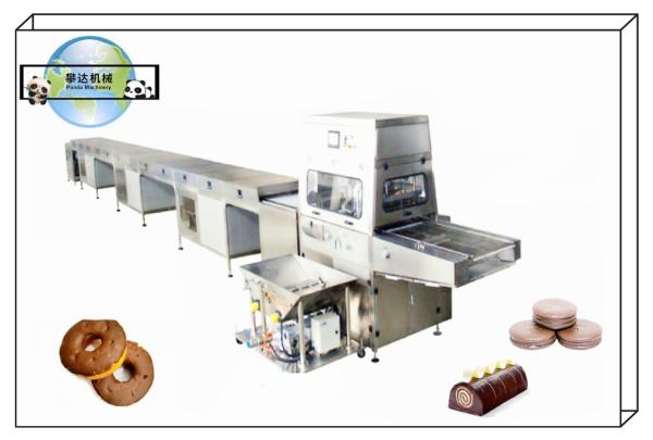 Quality Chocolate Coating Machine Line Chocolate Enrobing Equipment Line Chocolate Fountain Coating Machinery for sale