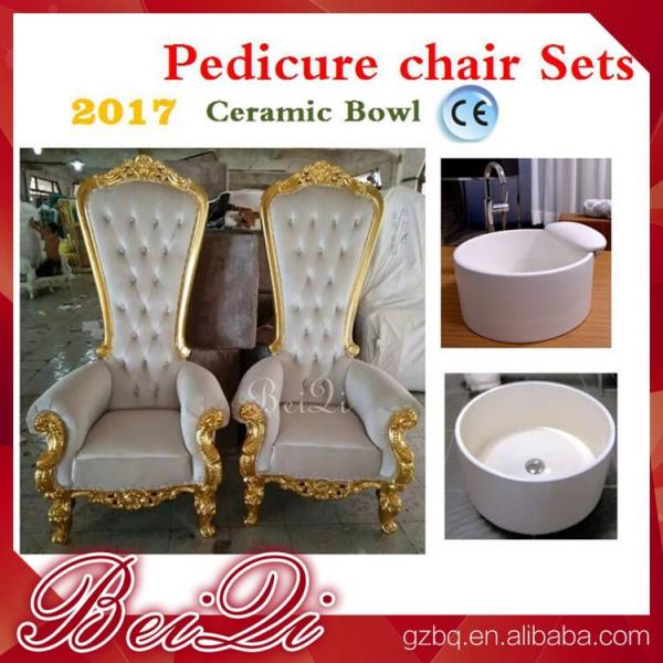 2017 hot sale king throne pedicure chair with round pedicure bowl , Pink spa pedicure chairs for sale
