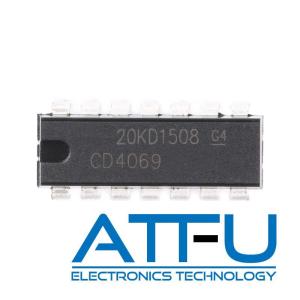 High Noise Immunity Programmable IC Chip / CD4069 CMOS IC With Six Inverter Circuits