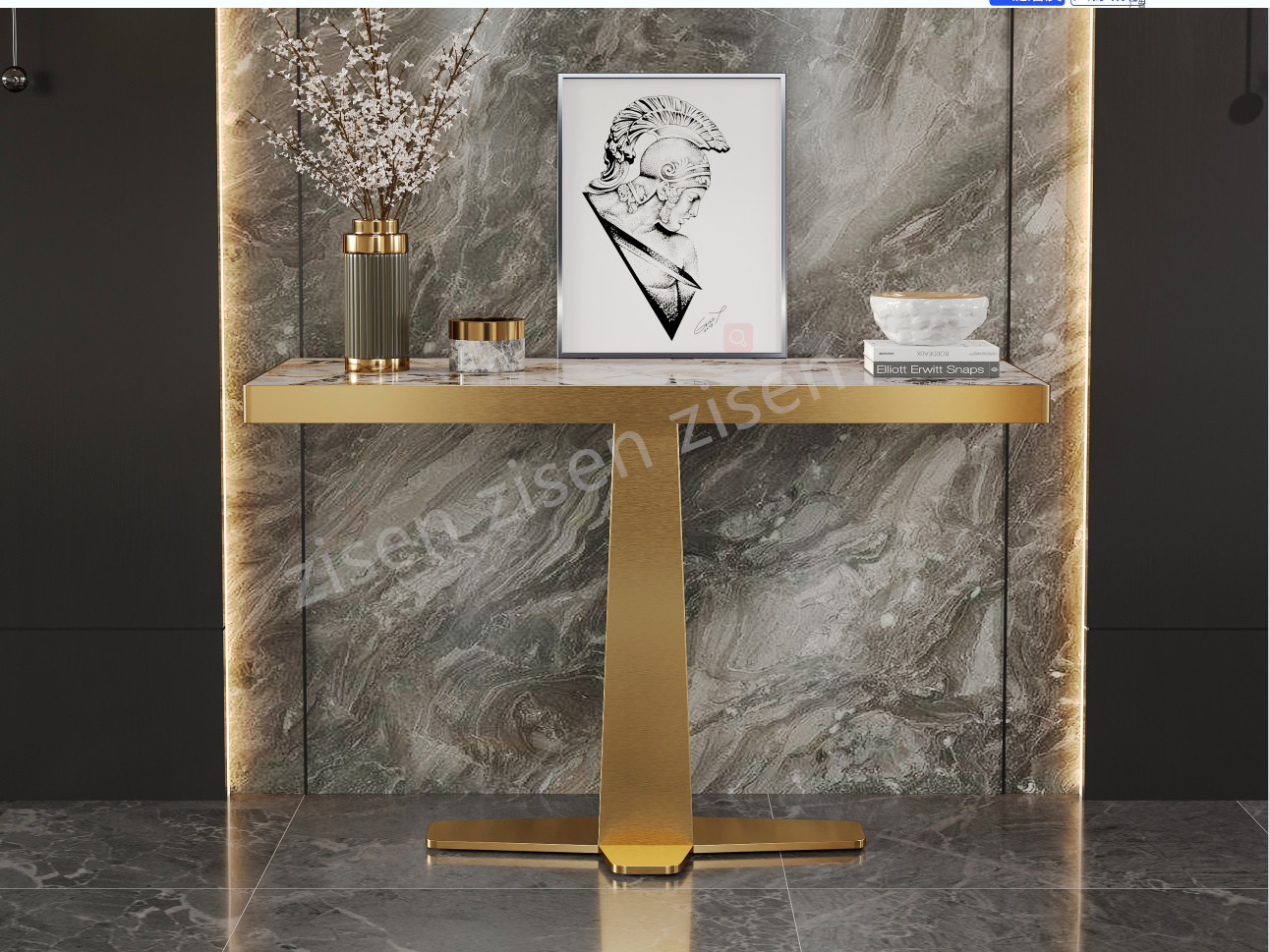 ElegaCross Insert Ceramic Marble Console Table With Sophistication