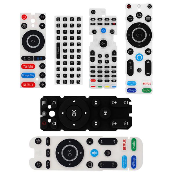 Quality Silicone Rubber Keypad Remote Keypad Customized Laser Carving Conductive Rubber Buttons Silicone Keyboard Keycaps for sale