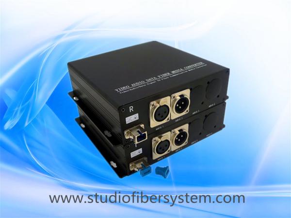 Quality Mic&Balanced audio to  fiber converter for 1CH Mic 1 balanced audio input,2 balanced audio output for intercom system for sale
