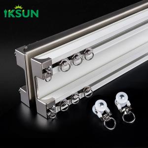 China Double Aluminium Curtain Track 5.8-6.7m White Black Rose Gold Color 30-50kg Load on sale
