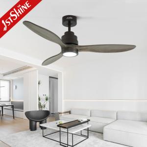 China Decorative Simple 3 Wooden Blade LED Ceiling Fans With Remote Control wholesale