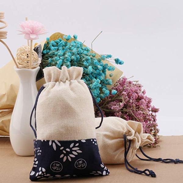 Lady Mesh Cinch Sack Vintage High End Luxury Natural Linen Material Decorative