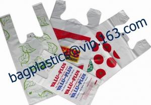 China BIO Biodegradable Pre-Printed Thank You Retail Bags,Green Plastic T-shirt Shopping Bags,Compostable Biodegradeable, Extr wholesale