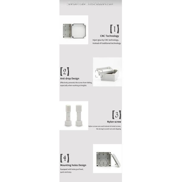 Plastic IP67 clear lid waterproof juction box 125*125*75mm with machine sealing