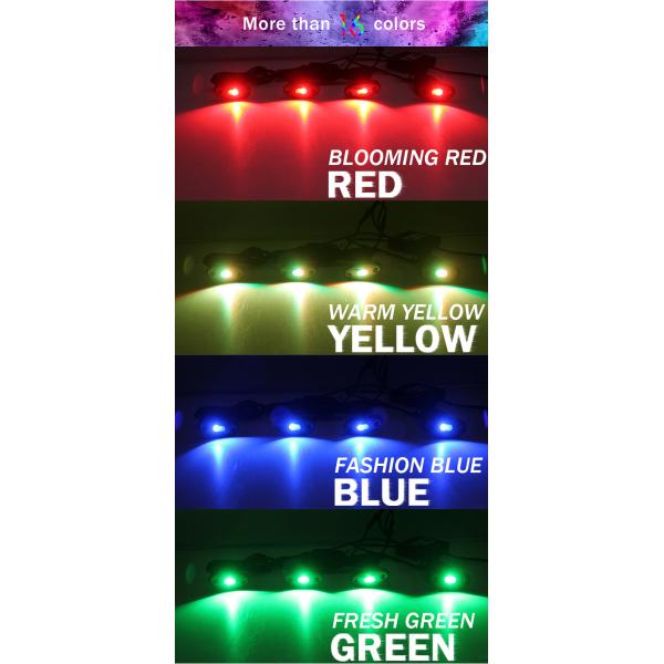 4 Pods Rock Led Motorcycle Headlight Remote Controlled Bluetooth Multicolor Lamp
