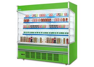 China Plug In Compressor Vertical Open Air Display Cooler For Beverage on sale