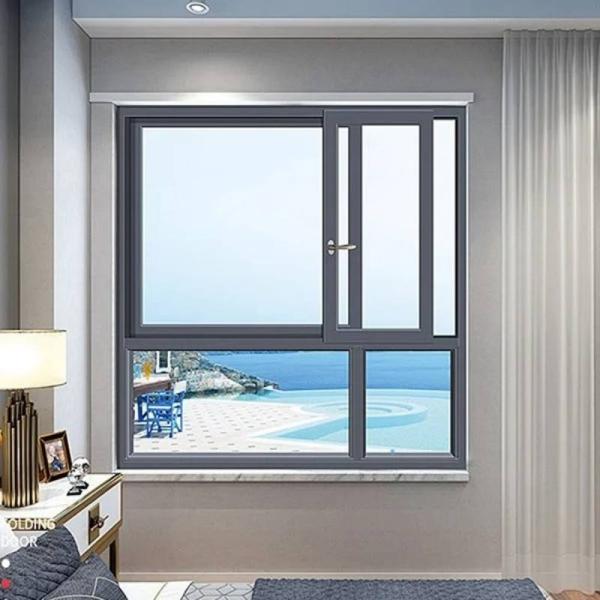 Customized Black Frame Aluminum Sliding Sash Windows with Stainless Steel