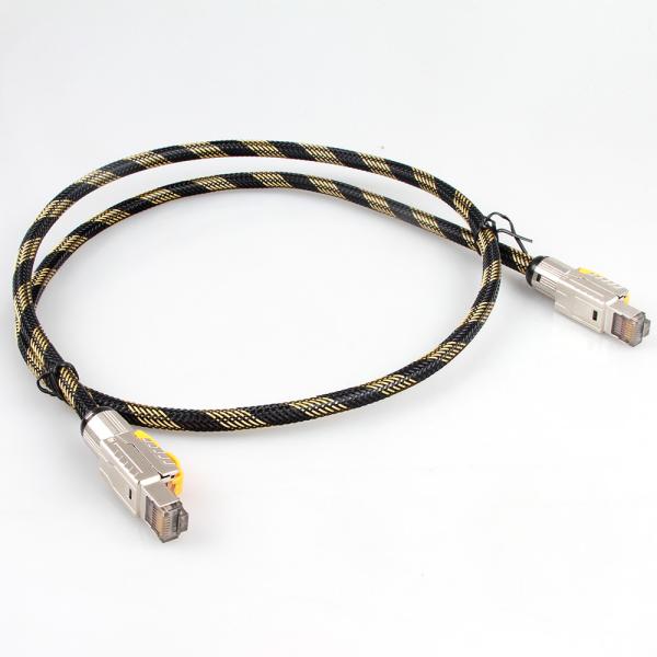 Quality Double Shielded Solid Cat 8 Ethernet Cord , S/FTP 22AWG 40 Gigabit Network Cable for sale