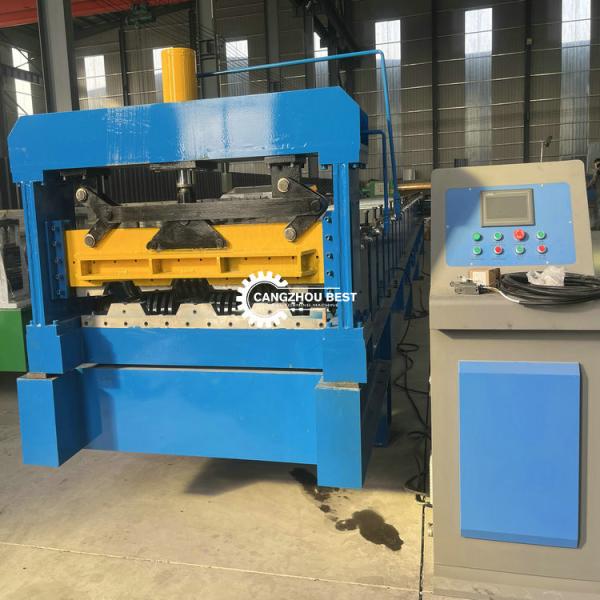 Quality Plc Control Steel Decking Floor Roll Forming Machine Automatically Galvanized Roofing for sale