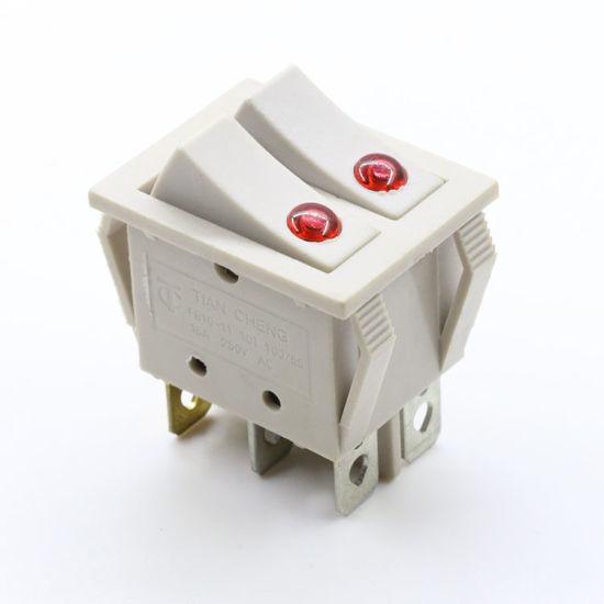 Quality Double Pole Control 6 Pin Dpdt Rocker Switch , Mushroom Push Button Switch for sale