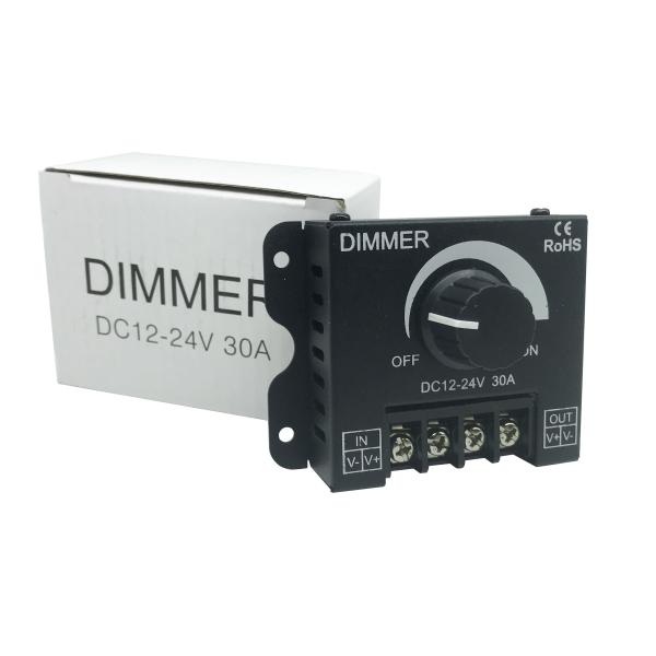 Quality DC12-24V Knob LED Controller Dimmer With Max Power 300W Brightness Adjustment Switch for sale