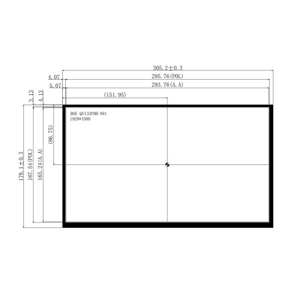13.3 Inch EDP TFT LCD Display 1920*1080 Pixels 30 Pins 72% NTSC Ratio 350cd/M2