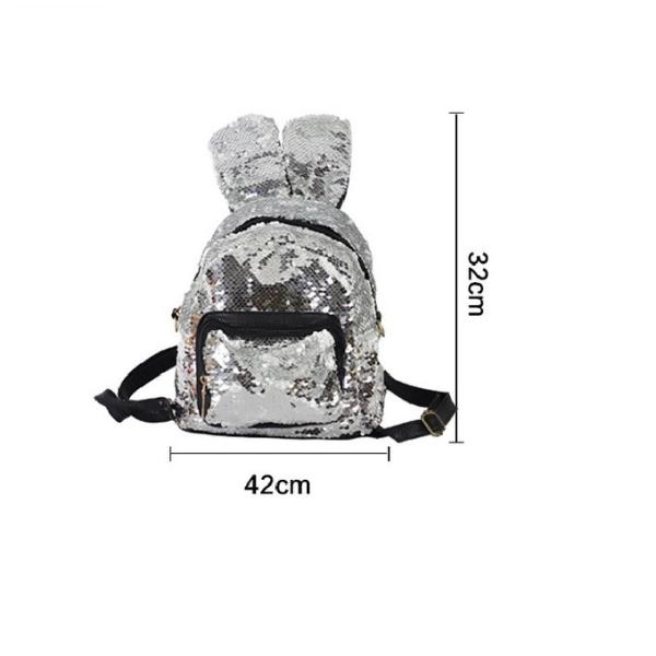 Stylish Shiny Sublimation Sequin Backpack With Rabbit Ear For Sublimation Printing