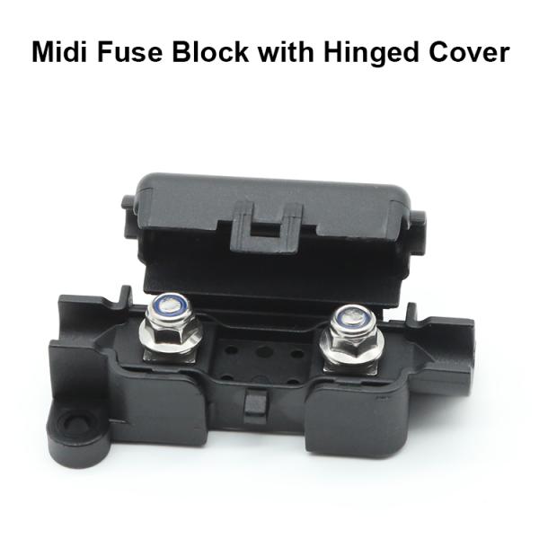 32V 150A MTA 0300360 00360 MidiVAL Fuse Holder Replacement Black Fuse Block with Hinged Cover for MIDI AMI BF1 Fuses