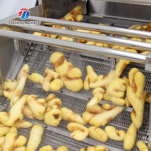 Industrial Fruit And Vegetable Processing Line Brush Bubble Cleaning Drying