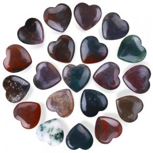 China Timeproof Polished Gemstone Indian Agate Heart Shaped Chakra Stones Crystal wholesale