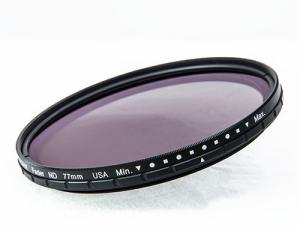 China Black Frame Optical Glass Variable ND Filter , ND2-ND400 Adjustable ND Filter AND / VND For Reducing Light wholesale