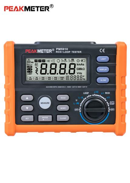 Auto / manual range RCD Loop Tester Digital Multimeter for GFCI Trip - out
