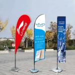 Different height feather teardrop/rectangular beach flag with Inject Water