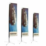 Different height feather teardrop/rectangular beach flag with Inject Water