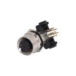 Socket Pcb Panel Mount Connector M12 Waterproof Connector A Code 8 Pin Female 90