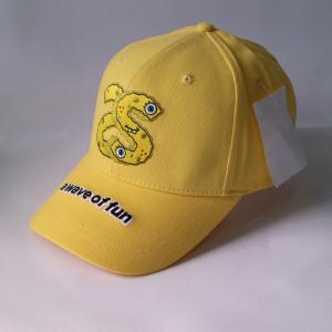 China Lemon Yellow 3D Embroidery/applique Baseball Hat Cartoon Sports Cap Hat Unisex wholesale