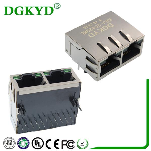 Quality Shielded 10 pin vertical insertion cat 6 RJ45 Connector with gige transformer for sale