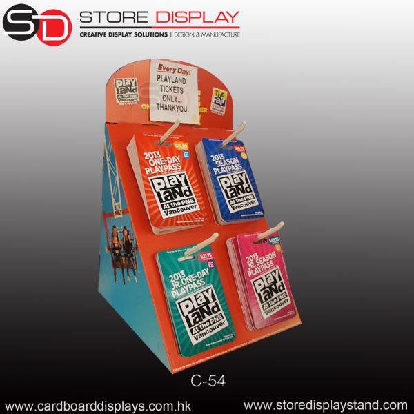 Quality Display corrugated counter displaybox with hooks for sale