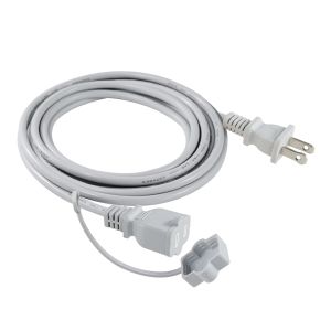 NEMA 1-15P to NEMA 1-15R AC Power Adapter with Safety Cover Gray for Household