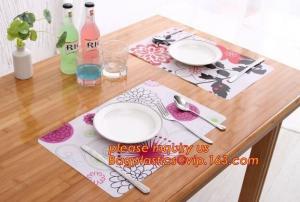 China Heat insulation PVC Printed Placemat Dining Table Plate Mat,custom hot selling OEM pvc place mat dining table mat for wh wholesale