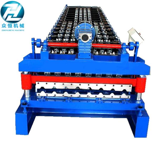 Iron Sheet Roof Trapezoidal Roll Forming Machine With Motor Cutting