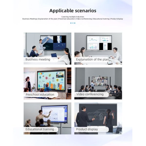65" Android Touchscreen Interactive Whiteboard Smart Board 350 cd/m2 4K UHD Commercial Display