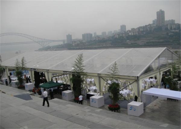 Arabic Style Fire Proof Clear Event Tent Clear Party Tent 15m * 35m With Tables / Chairs