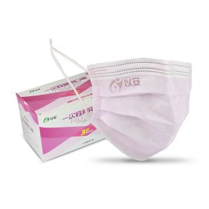 Disposable Individually Packaged 3 Layers Pink Face Masks In Stock