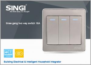 China GNW56BK Long Lifespan 3 gang 2 way wall switch with led indicator light, 16A switch wholesale